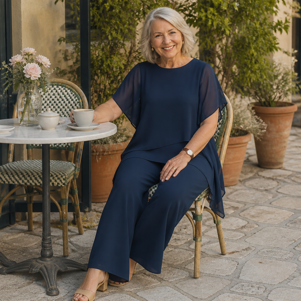 Flexiva™ – Comfortable Two-Piece Outfit with Soft-Fall Wide-Leg Trousers