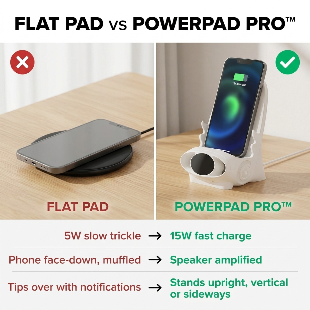 PowerPad Pro™ — Cradle, Charge, and Boost Your Phone All in One Compact Stand