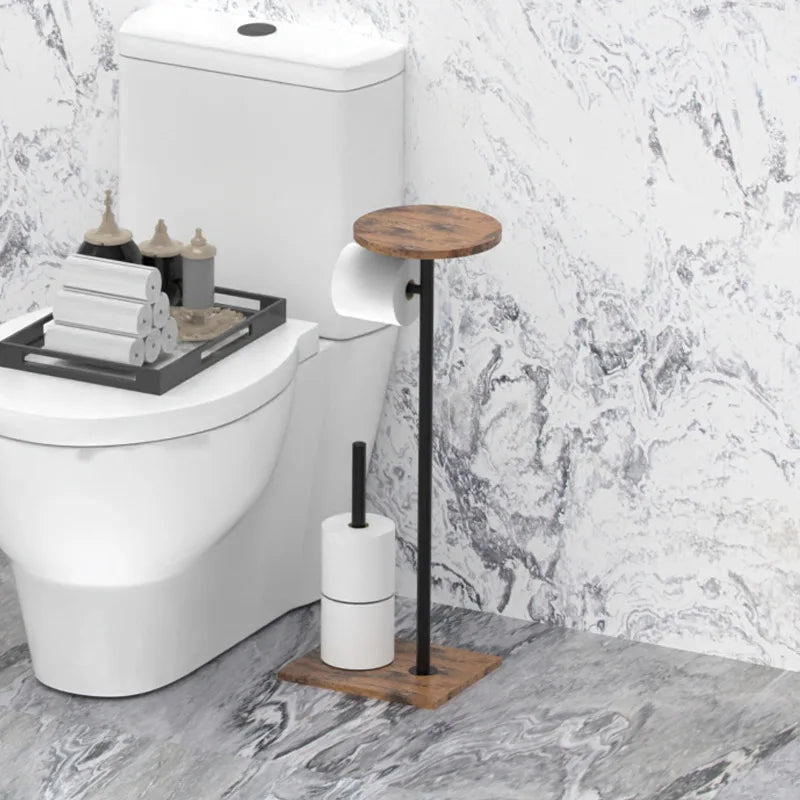 Freestanding Toilet Roll Holder | Tray for Phone and Essentials | Sturdy Stand | BathBridge
