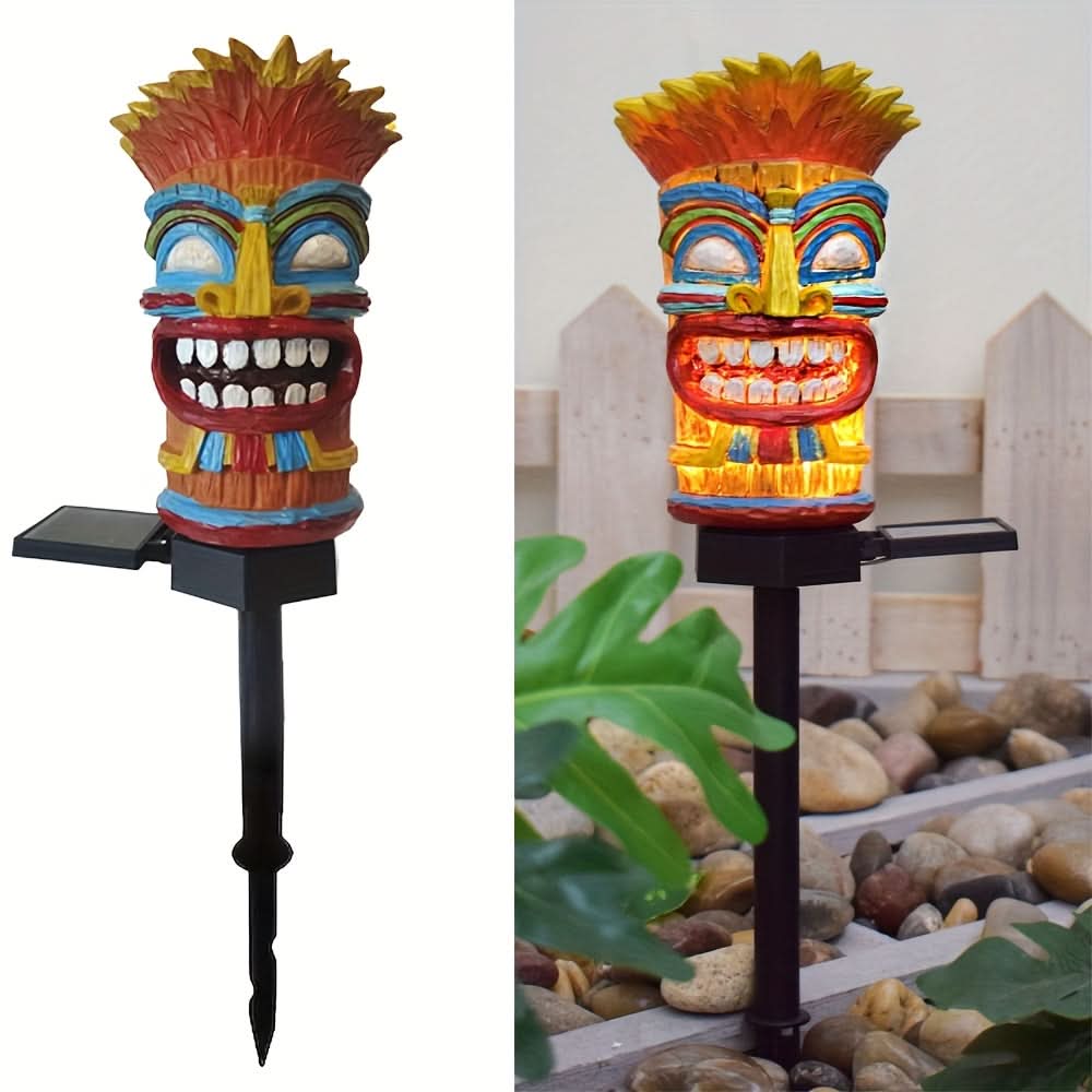 Solar Tiki LED Garden Stake Light for Outdoor Decoration