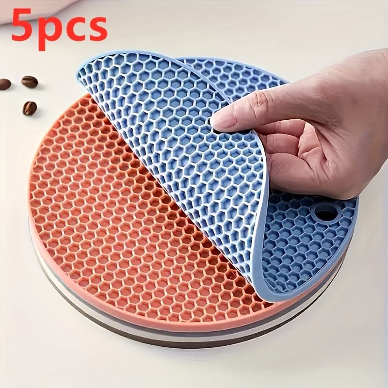 Heat-Resistant Honeycomb Silicone Mat Set