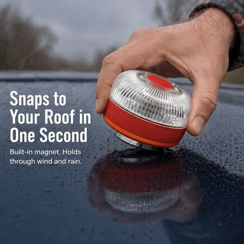 LuciPulse™ — Mount on Your Roof & Illuminate the Roadside Instantly