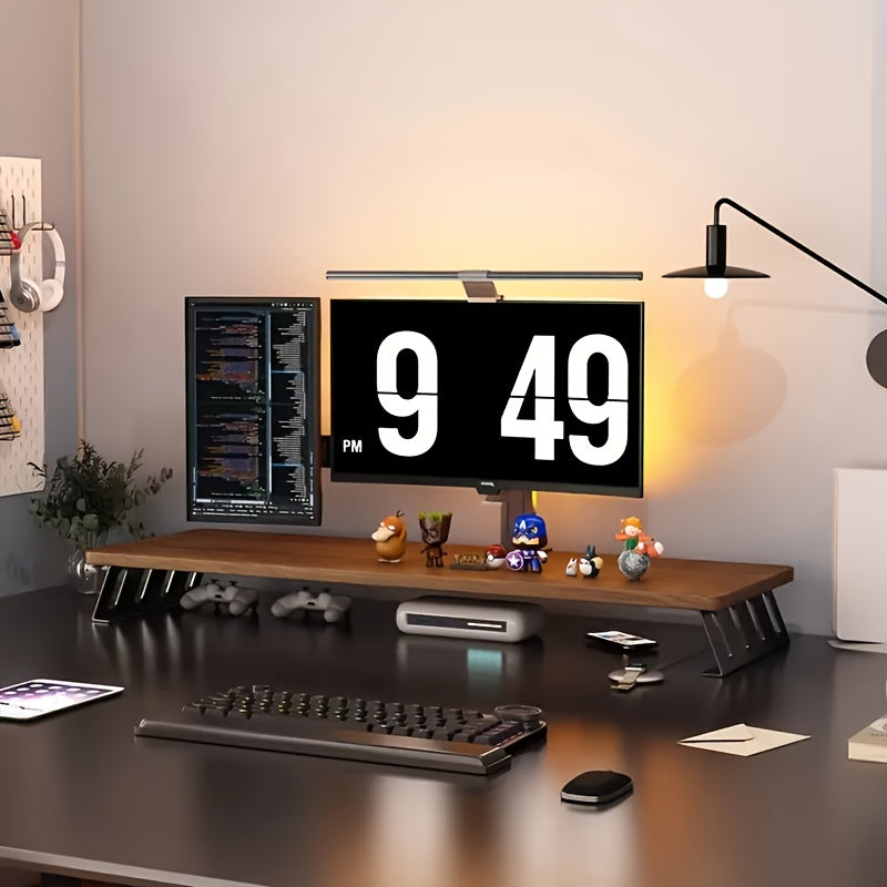 ElevateEase - Compact Wooden Monitor Stand for Home Office & Laptops