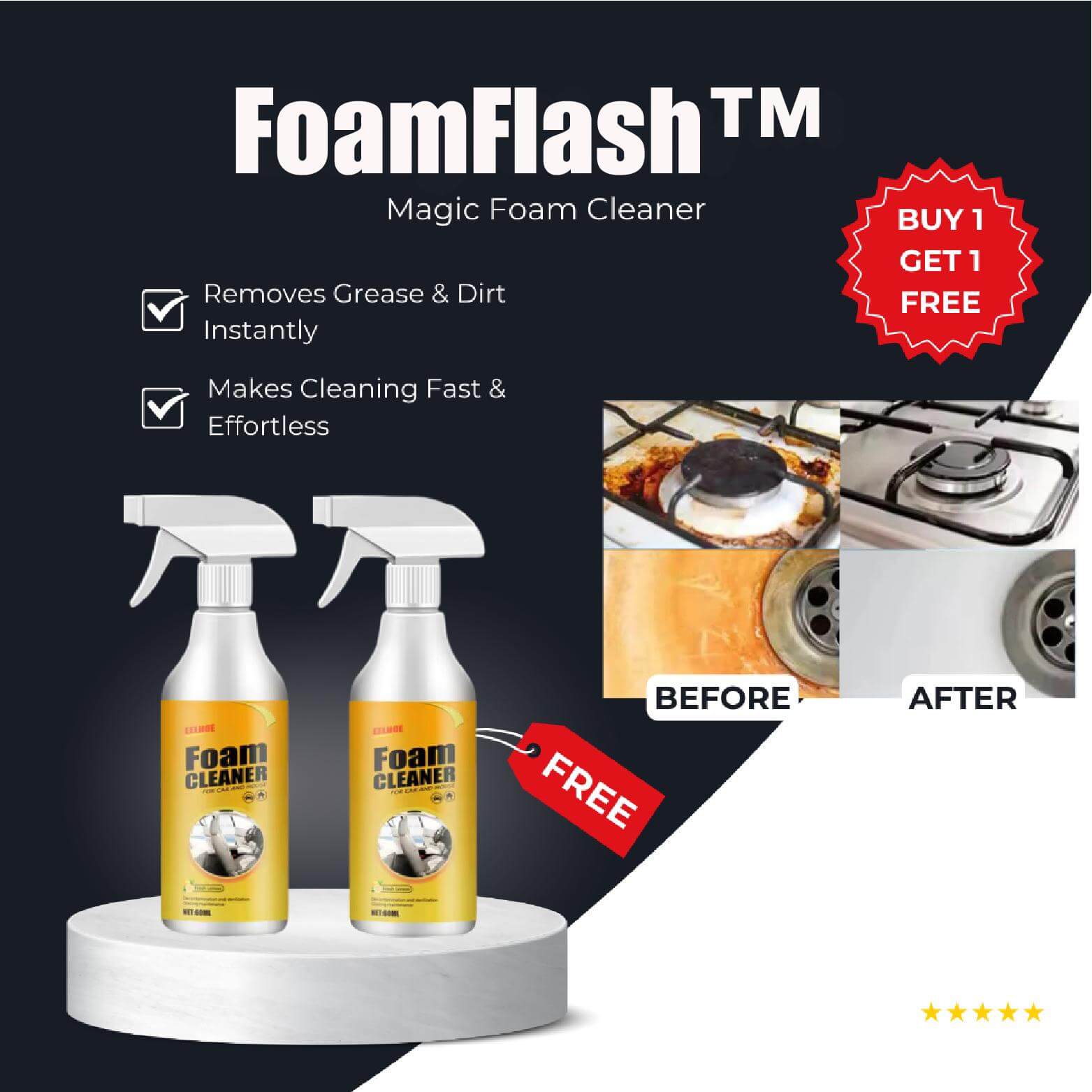 FlashLift™ — Melt Away Grease Fast and Enjoy Spotless Surfaces Effortlessly