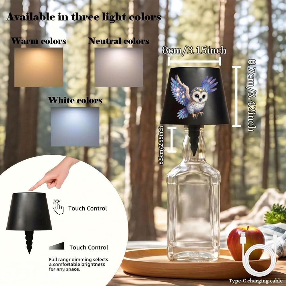 Multifunctional Owl Design LED Table Lamp - Bottle Style