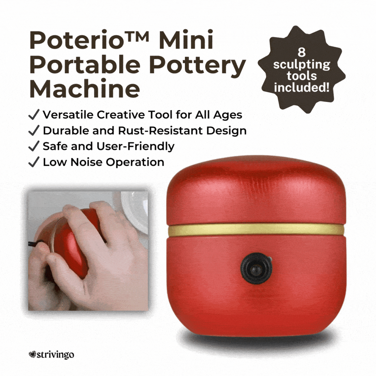 ClayCrafter™ Mini Pottery Wheel — Unlock Your Inner Artist with Quiet, Hassle-Free Creativity
