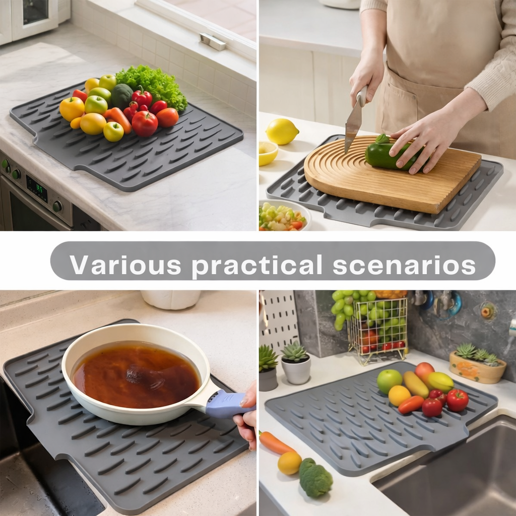 Drip Drying Mat | Dries Faster Without Puddles | Sloped, Heat Resistant | DrainMat
