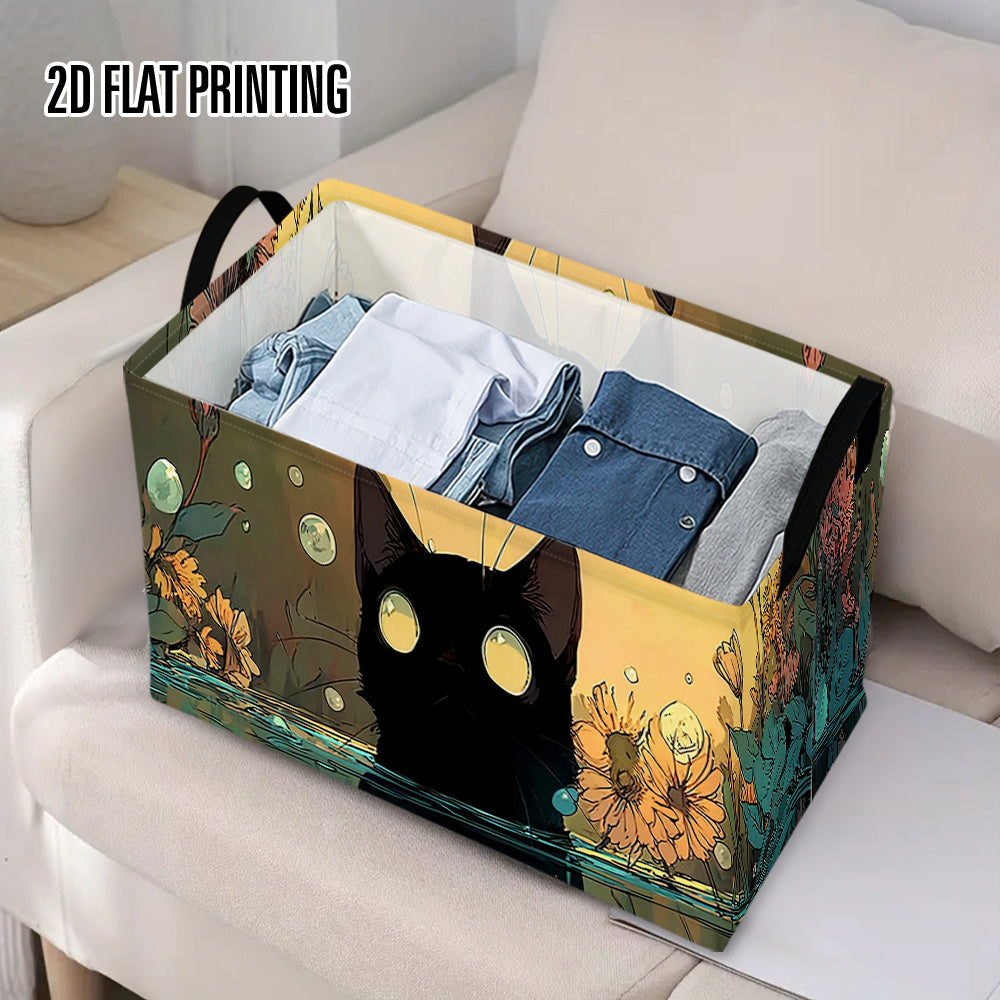 Feline Chic Storage Basket - Modern Organization Made Easy