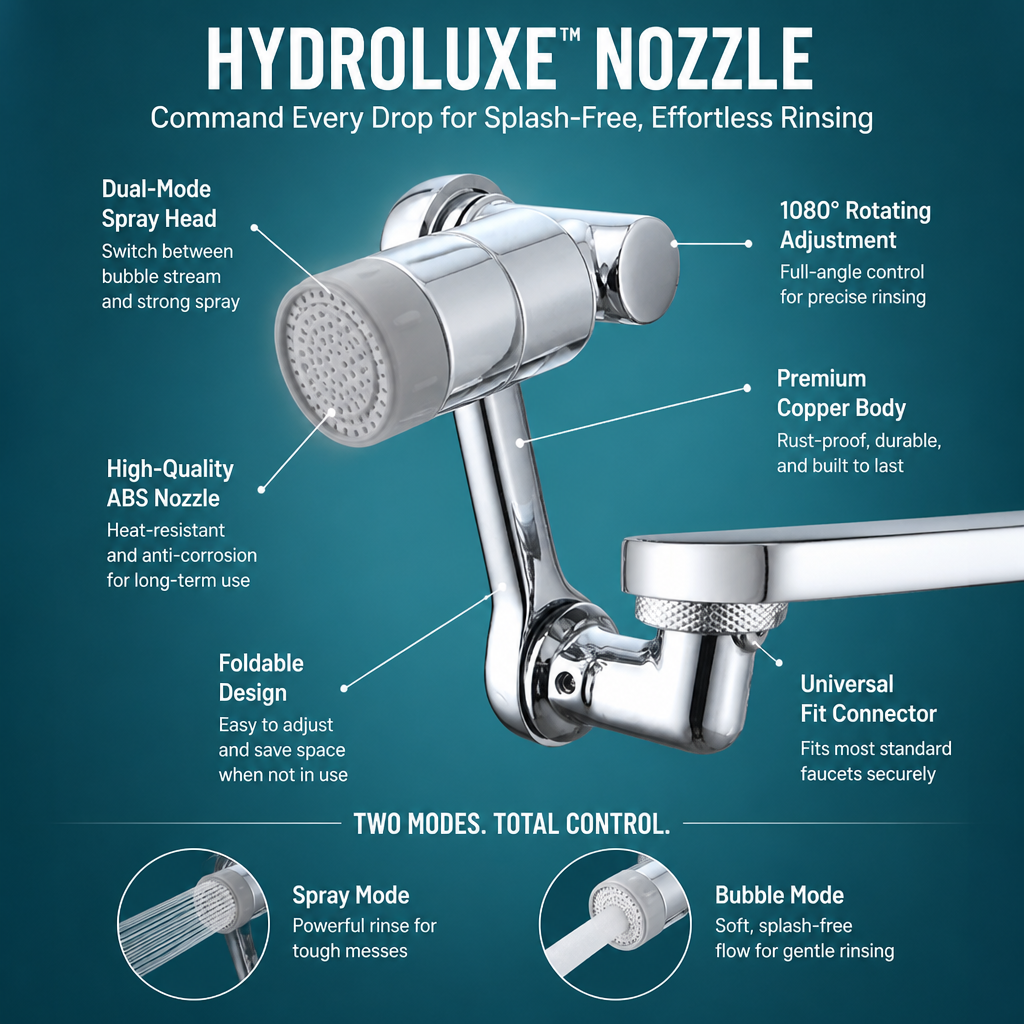 HydroLuxe™ — Command Every Drop for Splash-Free, Effortless Rinsing
