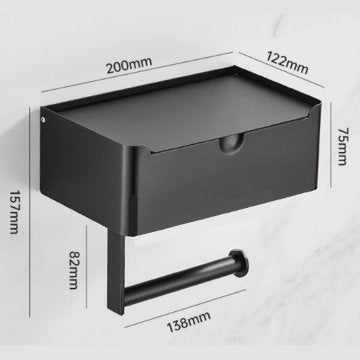 Tissue Dispenser | Stainless Steel Bathroom Paper Holder | 2-in-1 Shelf and Holder | SteelShelf