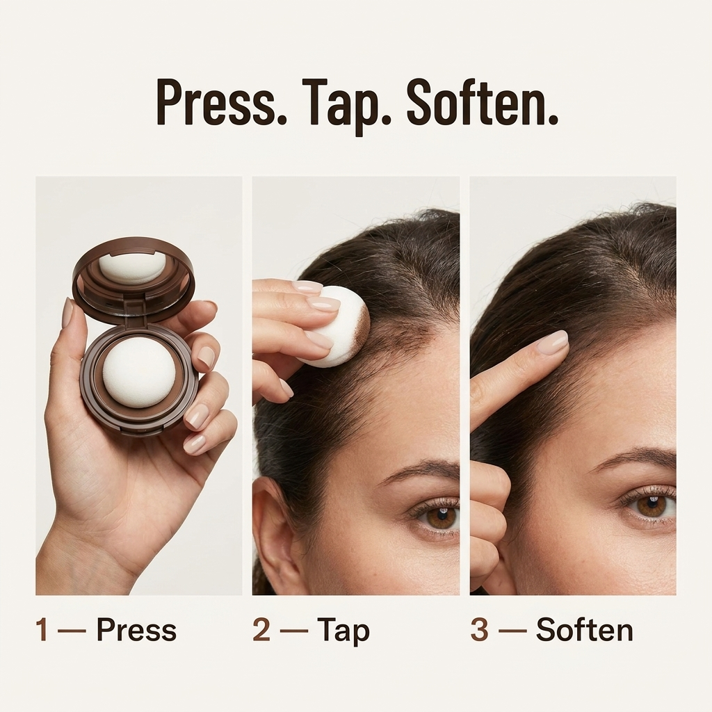 CrownVeil™ — Conceal Broad Areas in Two Taps with Sweat-Resistant Tap-On Powder