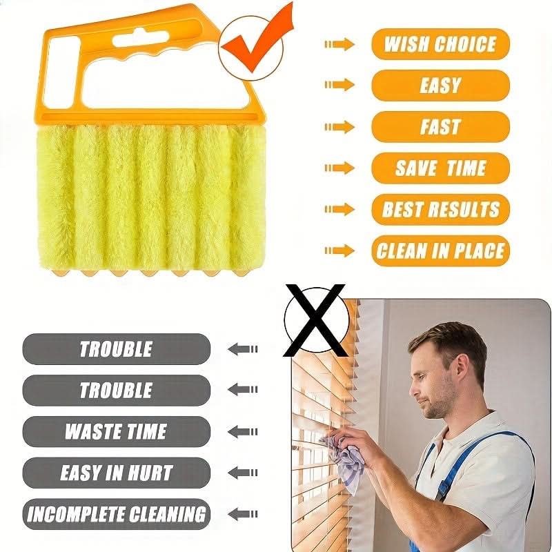 Washable Microfiber Brush for Cleaning Windows and Blinds