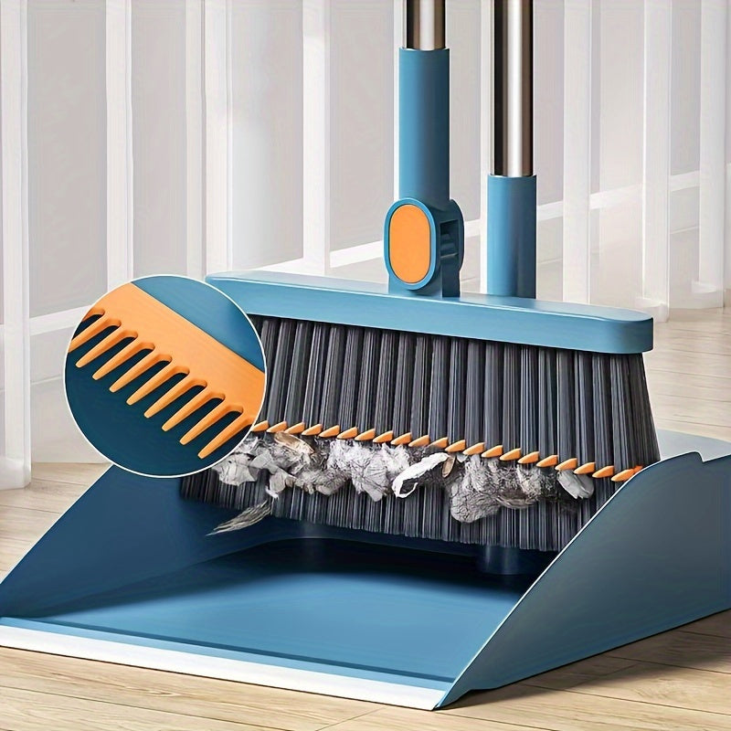 SwiftSweep Elite – Versatile Broom & Dustpan Combo with Hair Removal Teeth