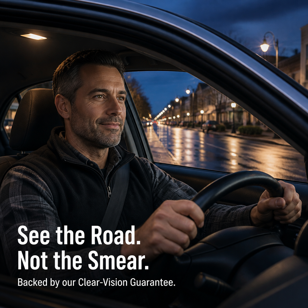 VividShield™ — Remove Invisible Oil Layer and Clear Headlight Glare for Night Vision