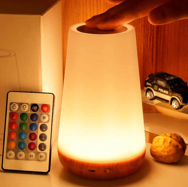 LumiSleep - Wireless USB Rechargeable Bedside Lamp with Touch Dimming (Includes 13 Colors + Remote Control)