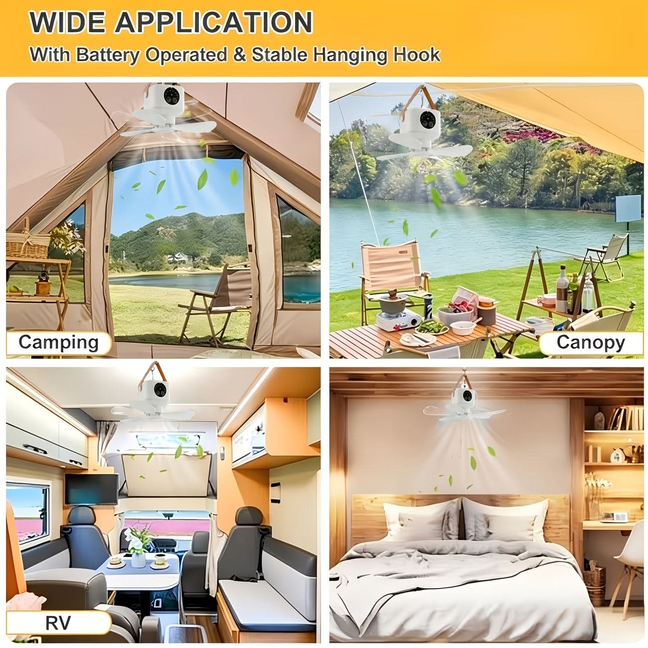 Portable Camping Lantern Fan for Indoor and Outdoor Activities