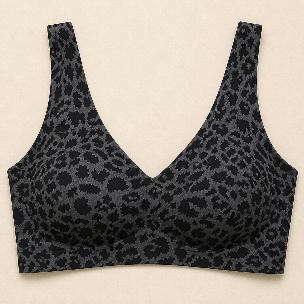 SilquiEase™ – Wireless Seamless Leopard Print Bra with Cut-Out Back