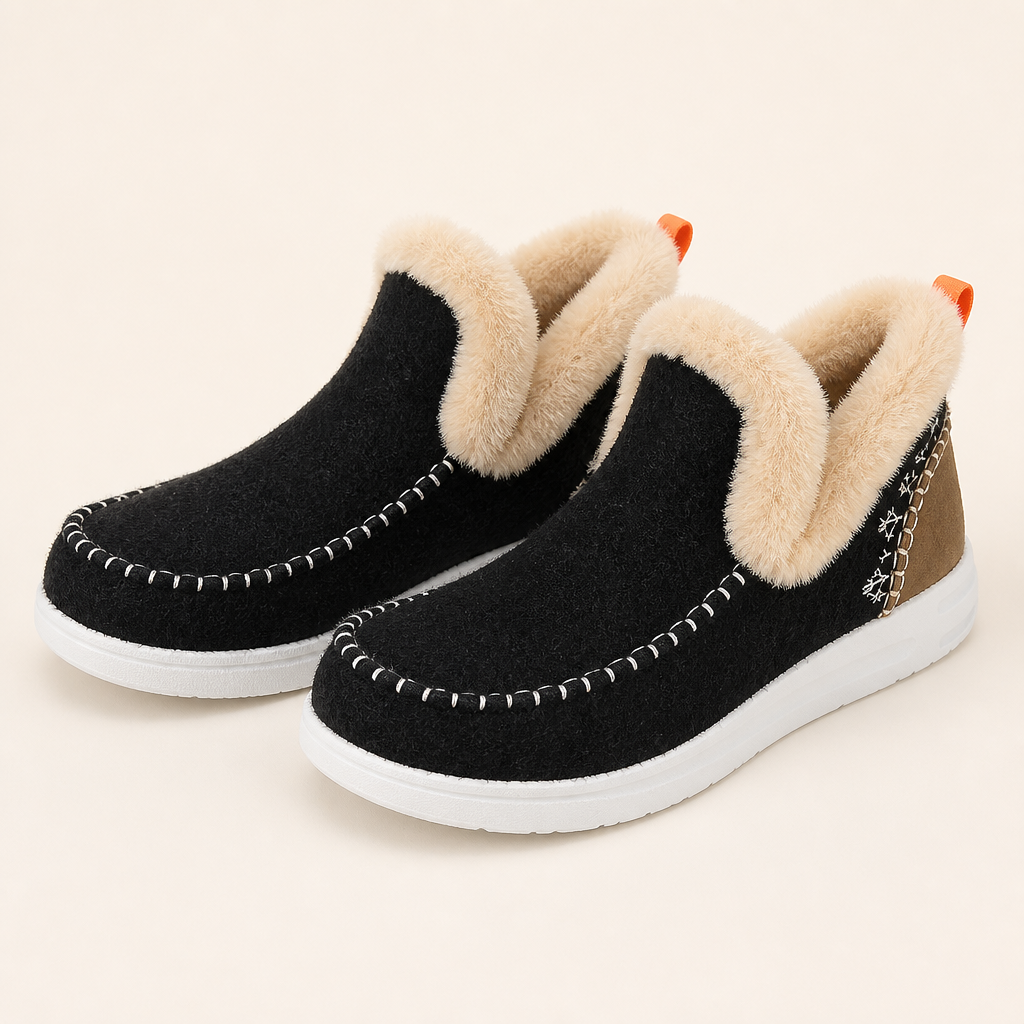 StrideEase™ – Warm Faux Fur-Lined Slip-On Winter Boots