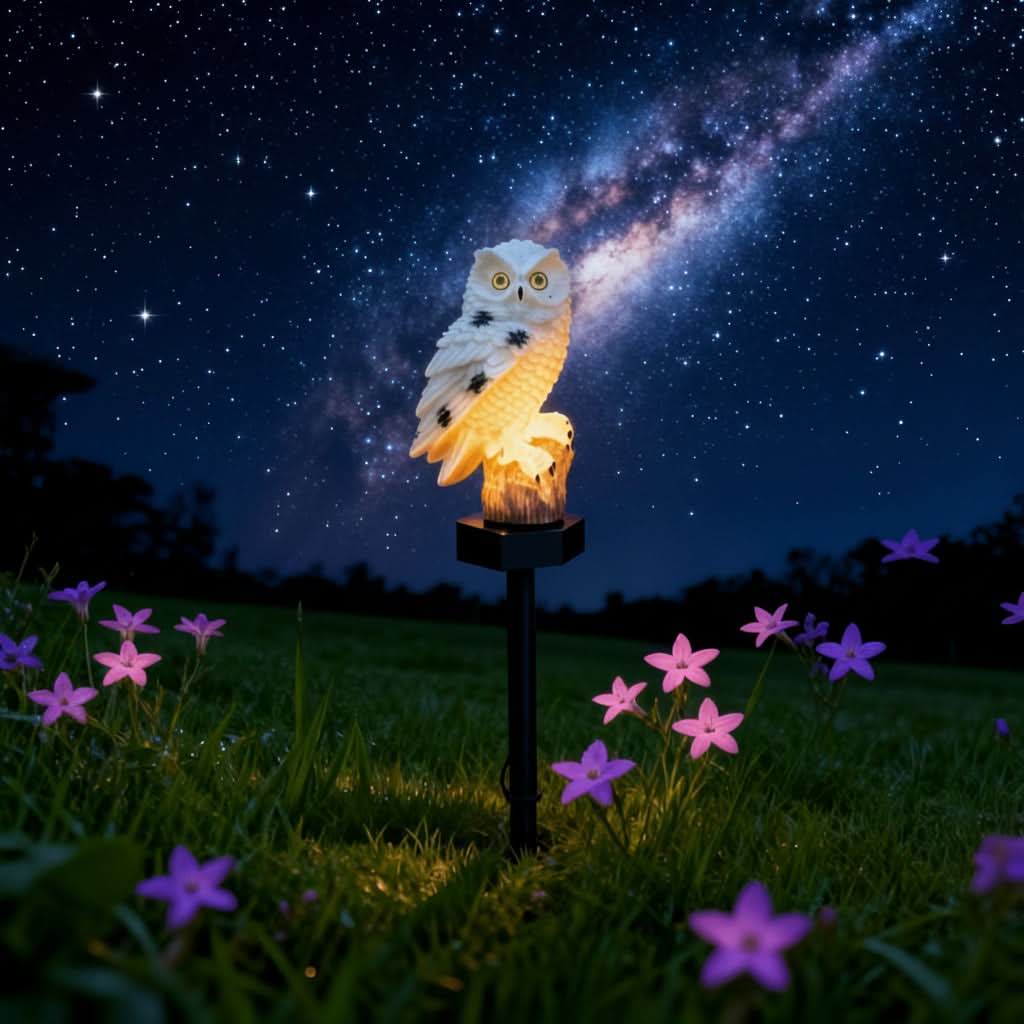 Garden Owl Statue Light with Solar LED