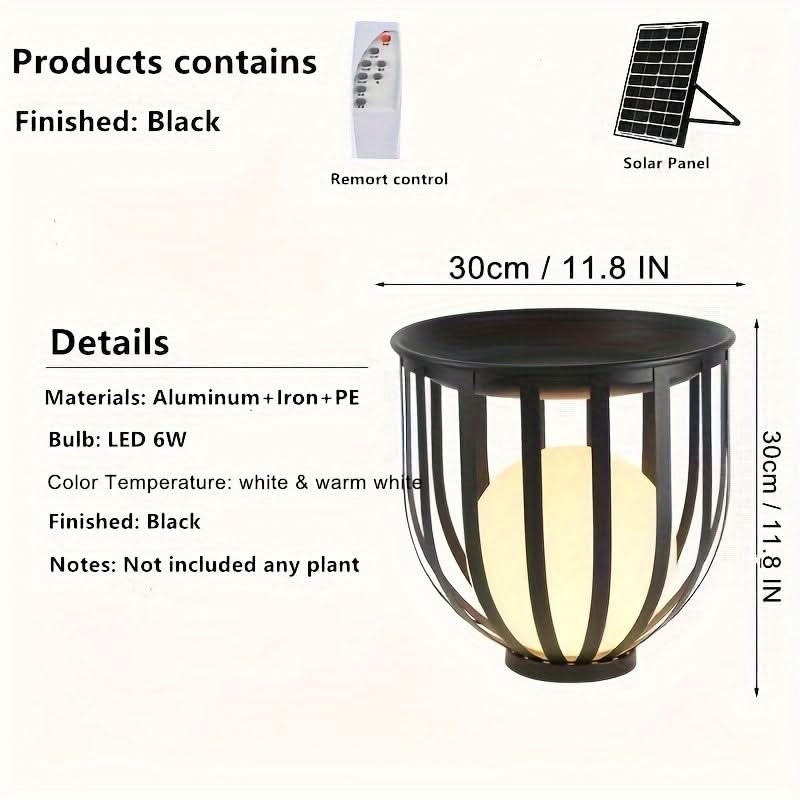 Remote-Controlled Solar Garden Light for Outdoor Use