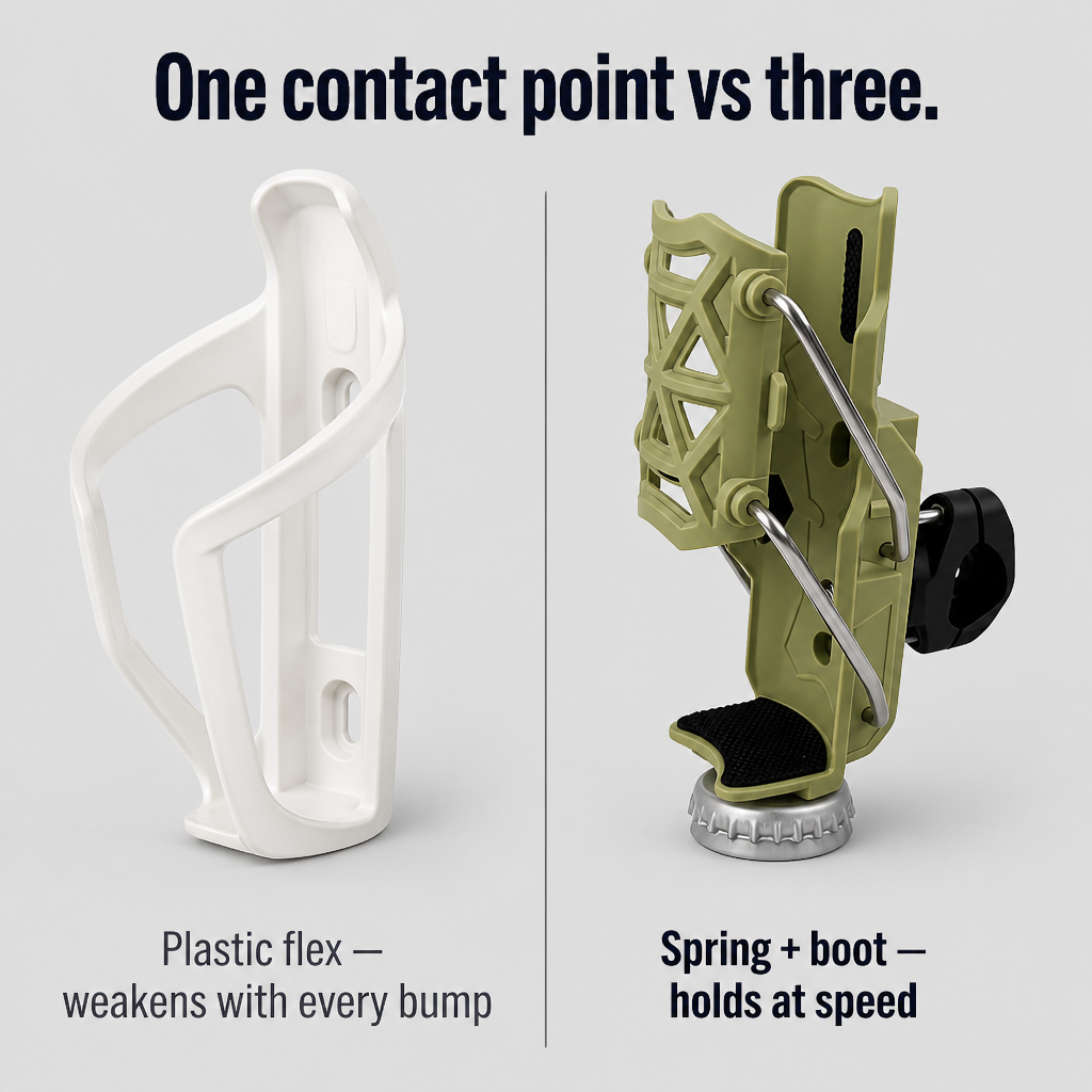 VeloGrip™ — Secure Your Bottle Firmly to Prevent Bouncing on Rough Rides