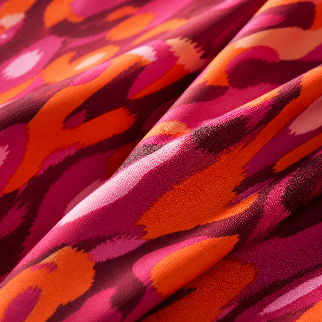 LuminaLuxe™ – Vibrant Printed Midi Dress with Puff Sleeves