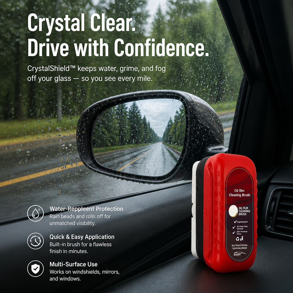 CrystalShield™ — Drive with Unshakable Clarity and Confidence in Every Storm