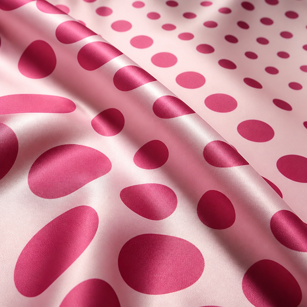SatinMuse™ – Bias-Cut Satin Midi Dress with Gradient Polka Dots