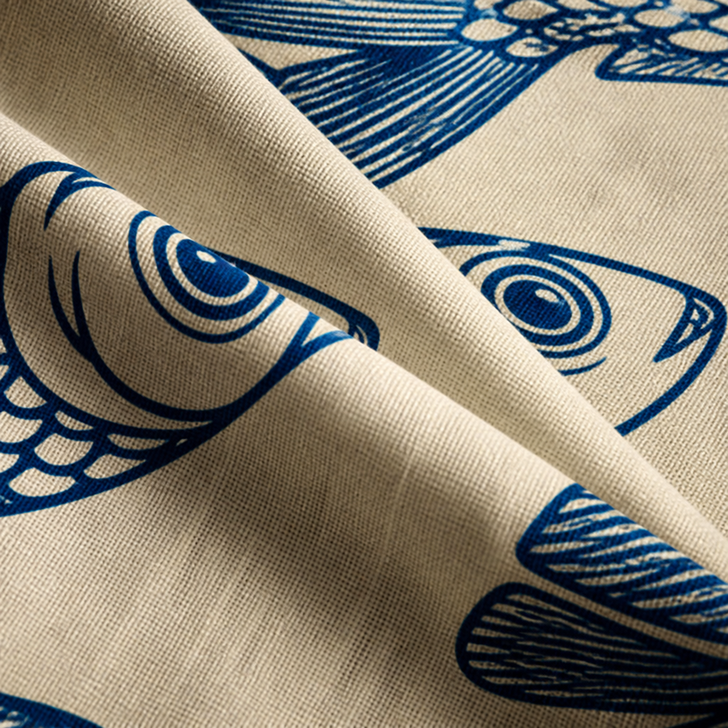 Miralina™ – Relaxed Linen Fish-Print Set with Wide-Leg Pants