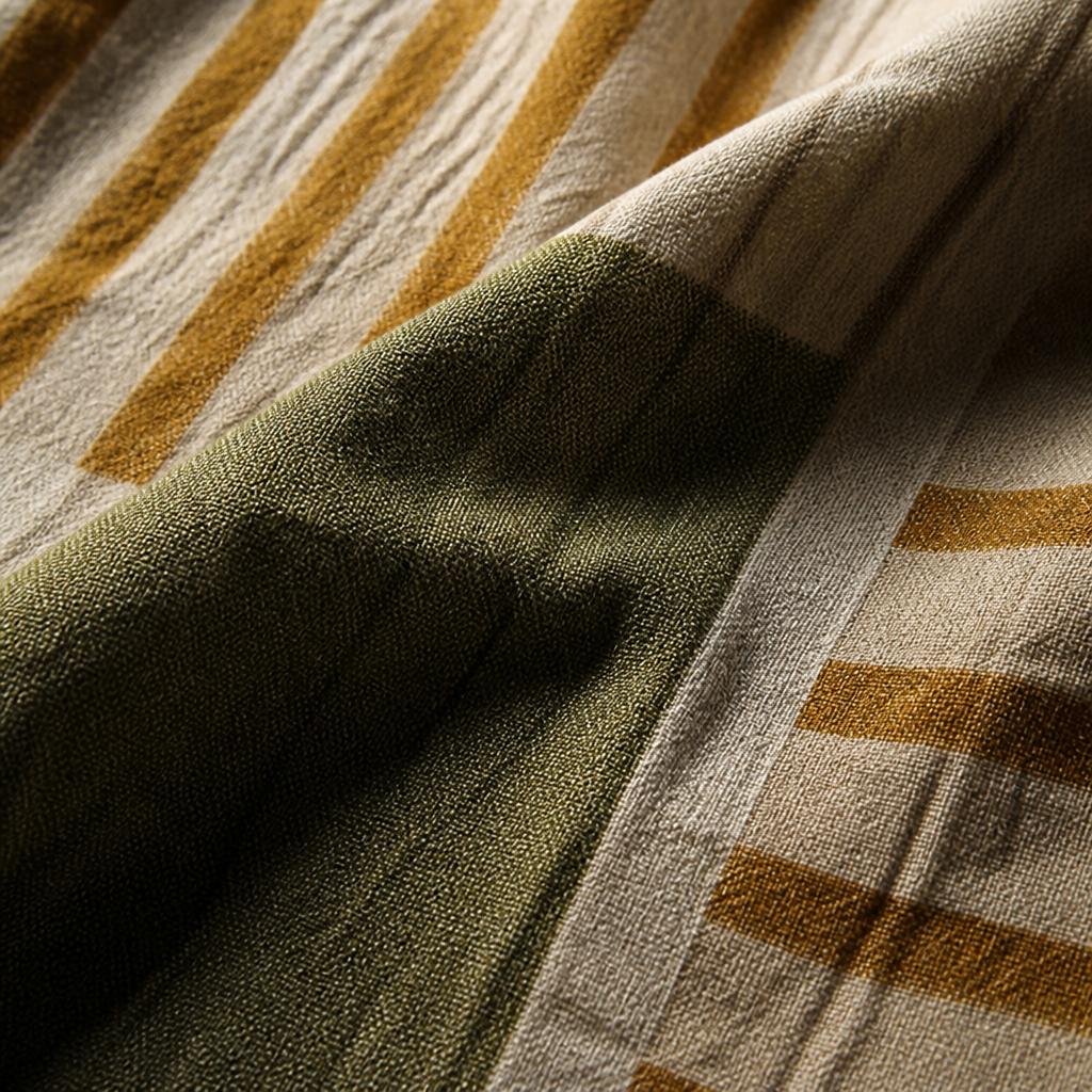 ZephyraFlow™ – Relaxed Striped Patchwork Linen Maxi Dress