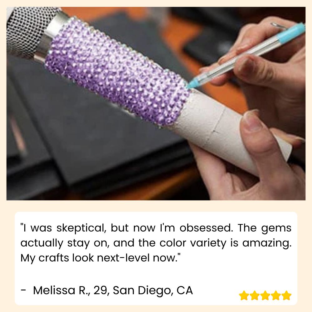 GlowPulse™ Rhinestone Pen — Craft Stunning Sparkle Effortlessly with Every Press
