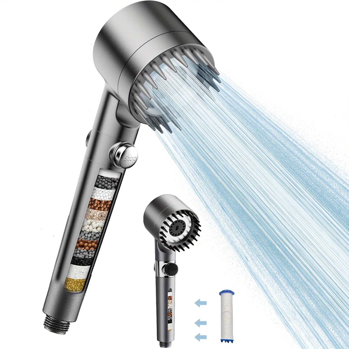 AquaGlow - Chlorine-Reducing Handheld Showerhead with Skin Shield