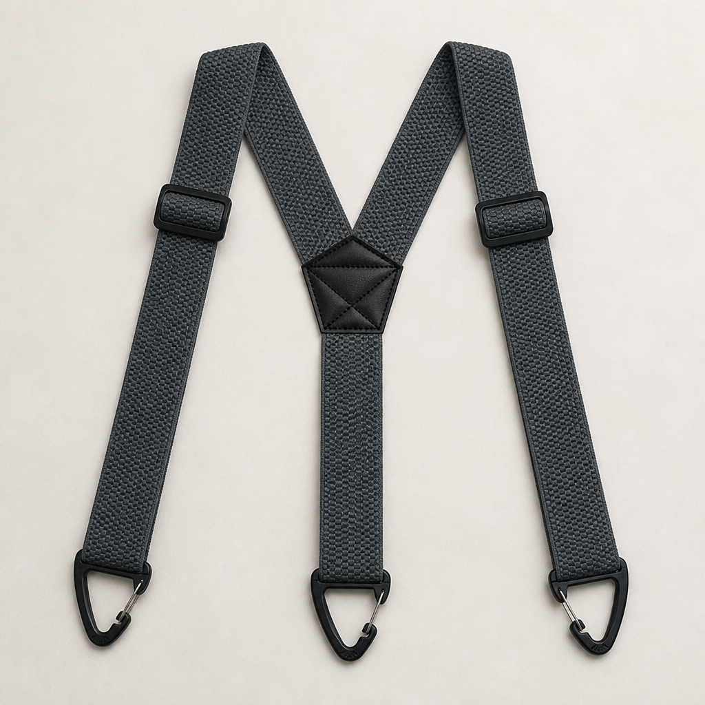 IronMark™ – Rugged Belt-Loop Suspenders with Carabiner Hook Clips