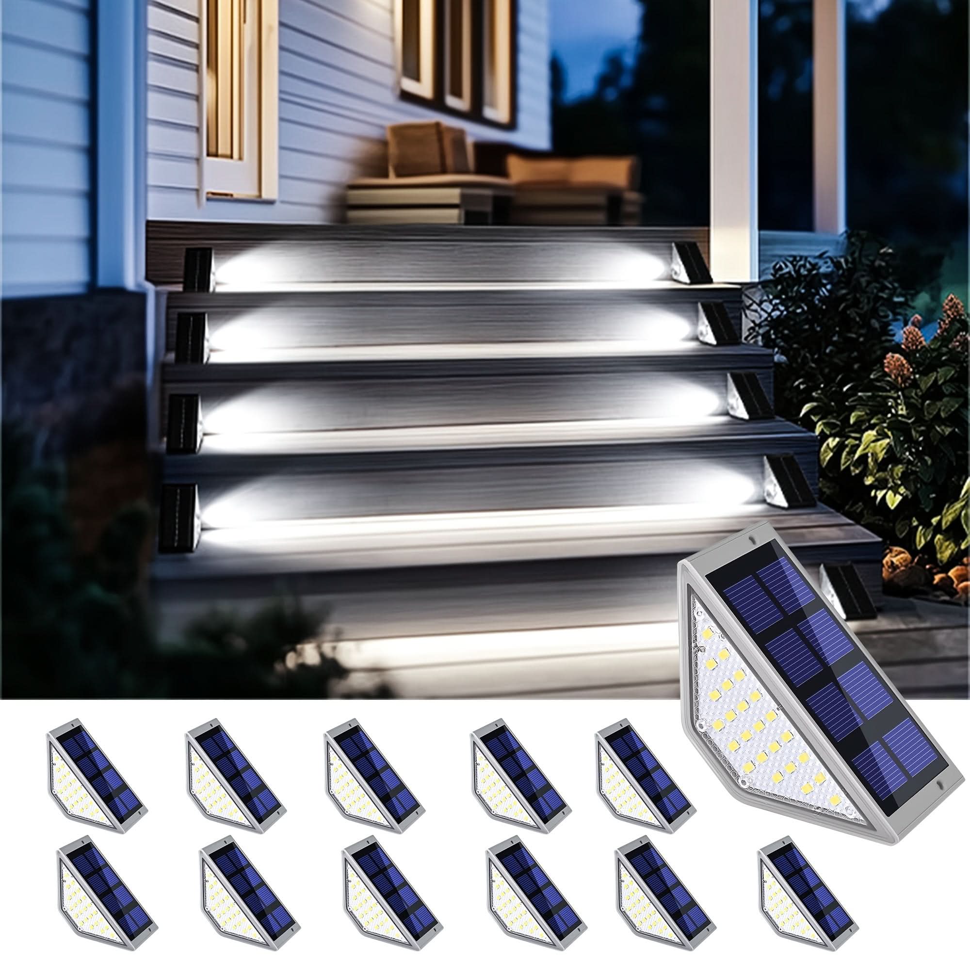 LED Outdoor Step Lights with Solar Power for Pathway Illumination