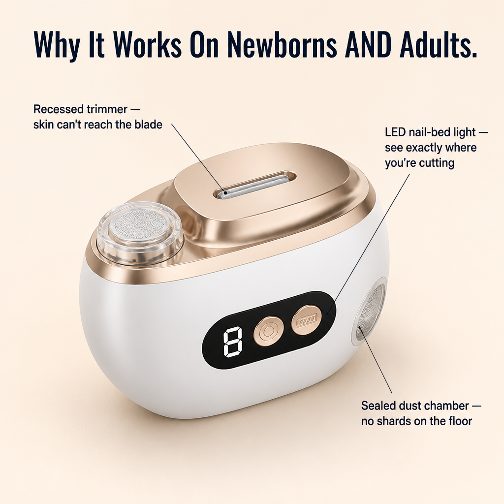 LuminaClip™ — Cut, Shape & Shine Every Nail At Home (Including Baby's)