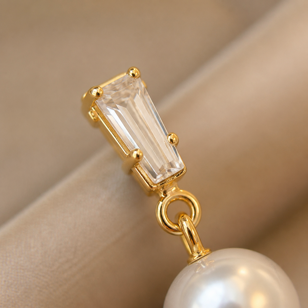 LumaFleur™ – Graceful Pearl Drop Earrings with Crystal Detail