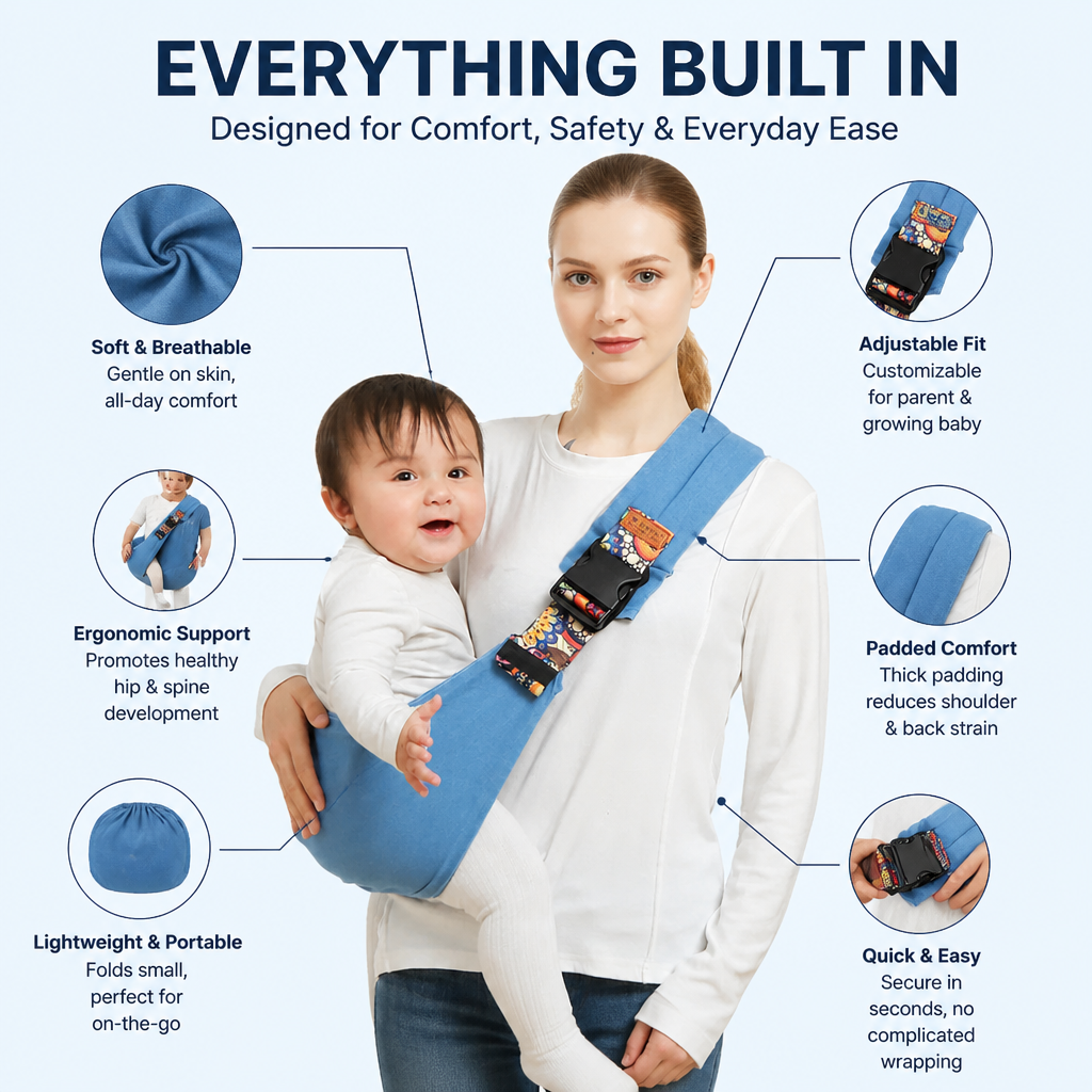 NurturaNest™ BabySling — Move Freely While Keeping Your Baby Safe and Snug Every Step of the Way