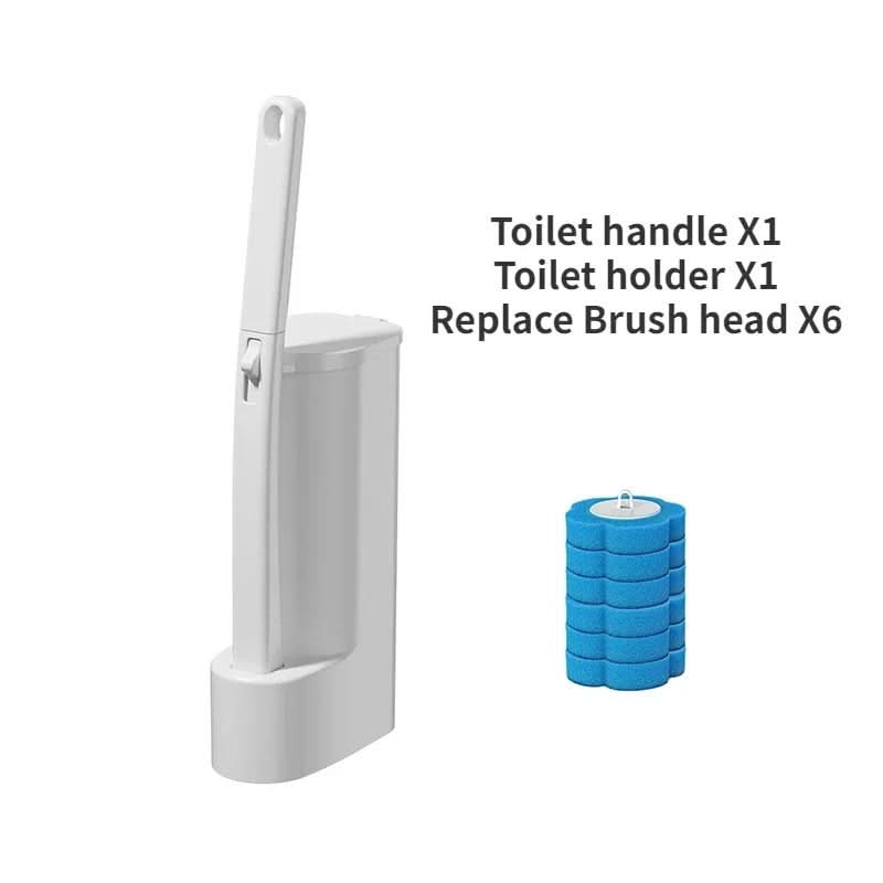 Disposable Toilet Brush Set with Interchangeable Heads