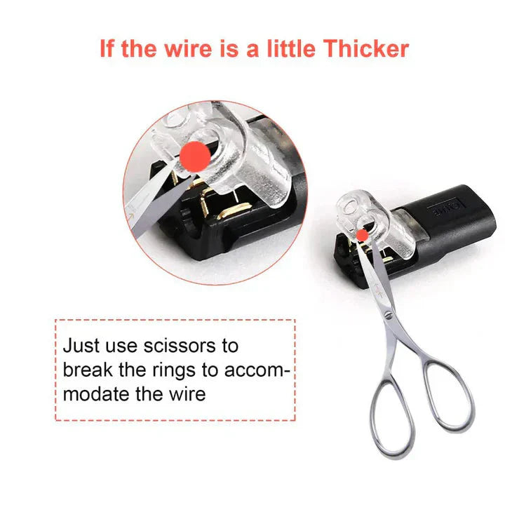 50-Pack Plug-In Connectors for 2-Pole Cables – No Stripping Needed