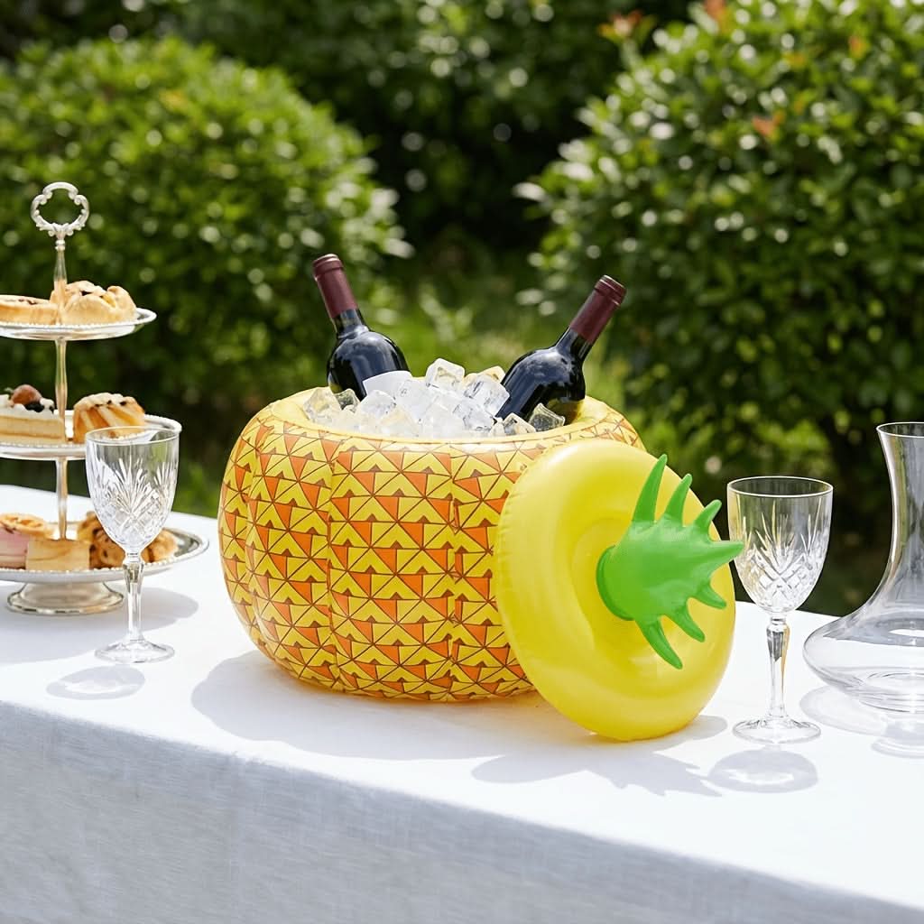 Inflatable Pineapple Drink Cooler for Summer Gatherings and Outdoor Fun