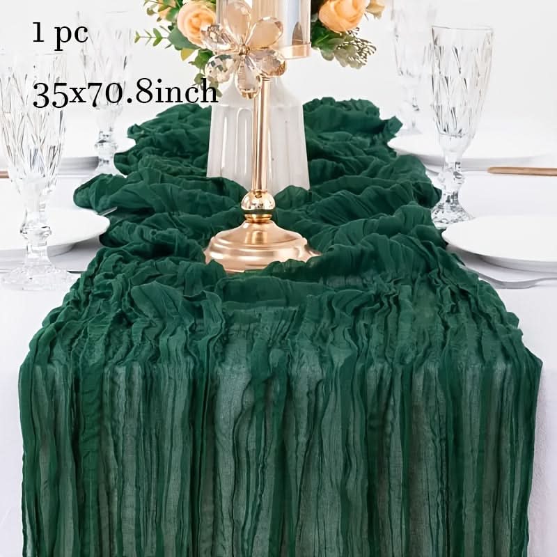 Crinkled Cheese Tablecloth for Stylish Boho and Holiday Decor