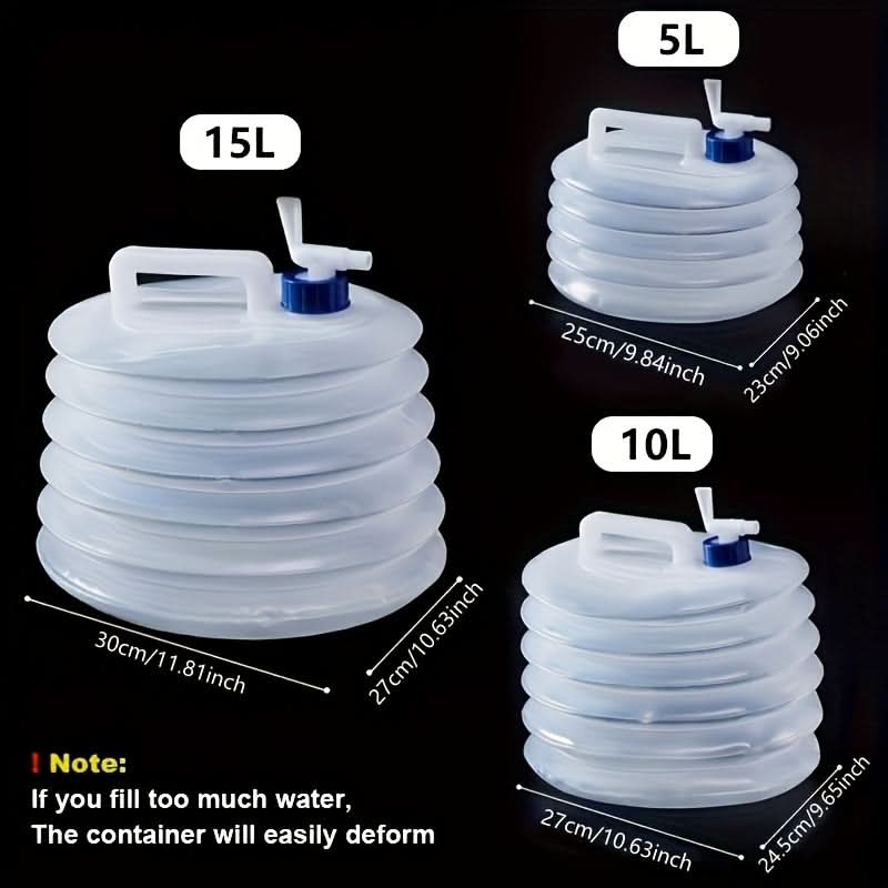 Foldable Water Container with Sealed Lid for Camping and Outdoor Use