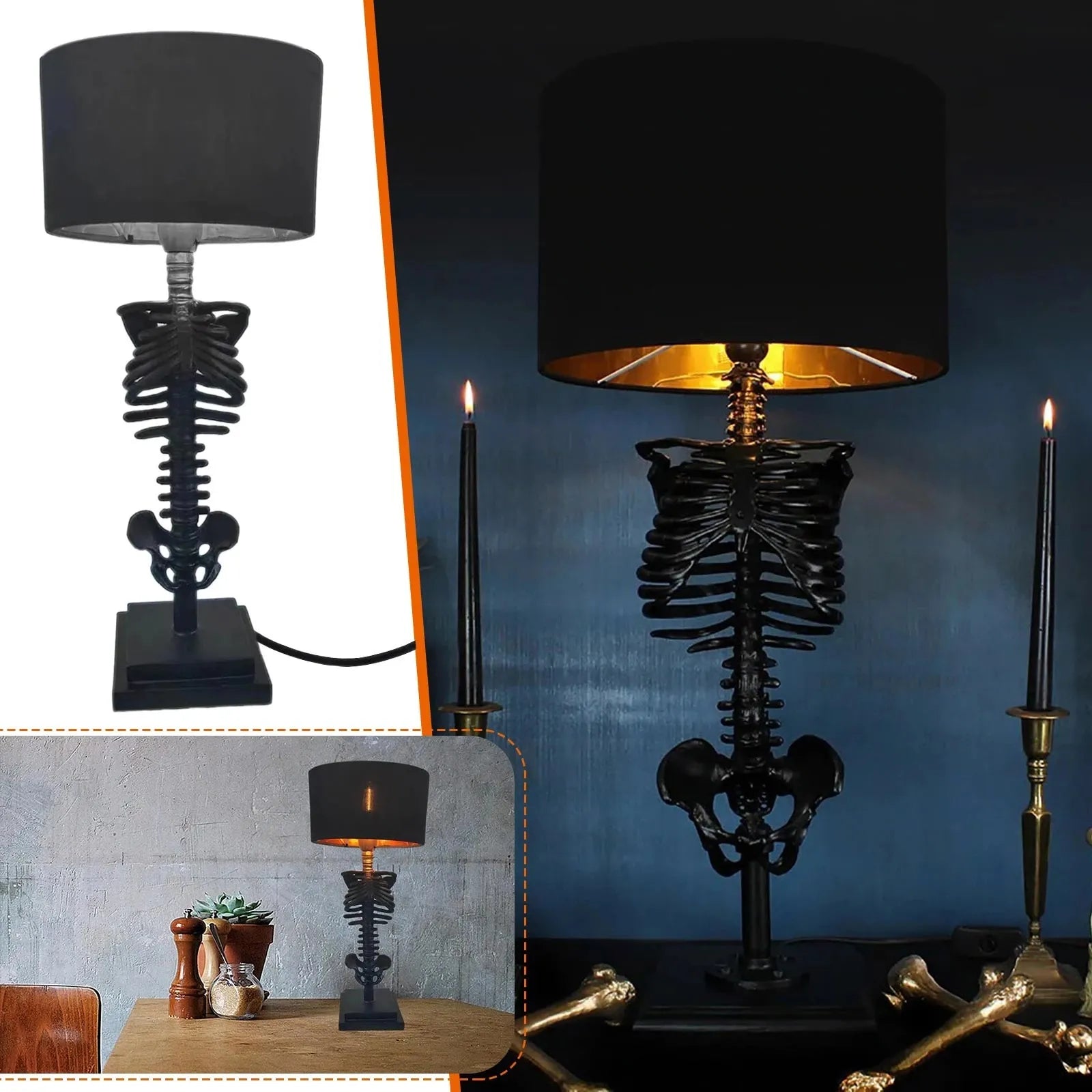 Gothic Skull Desk Lamp