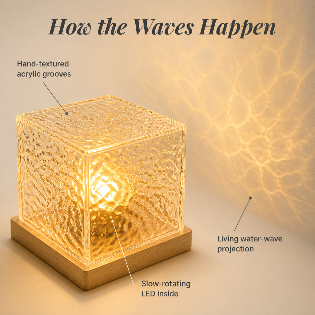 SereniWave™ — Envelop Your Space in Gentle, Rolling Water-Wave Light