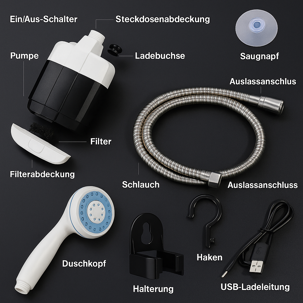 AquaPulse™ — Feel Instantly Refreshed Anywhere with a Powerful, Wire-Free Shower
