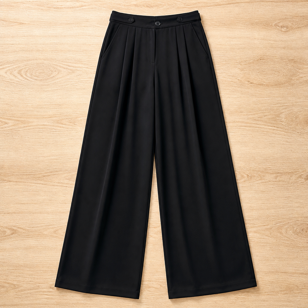 VelaCurve™ – High-Waist Wide-Leg Plus Size Pants with Wrinkle-Free Stretch