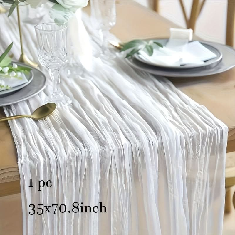 Crinkled Cheese Tablecloth for Stylish Boho and Holiday Decor
