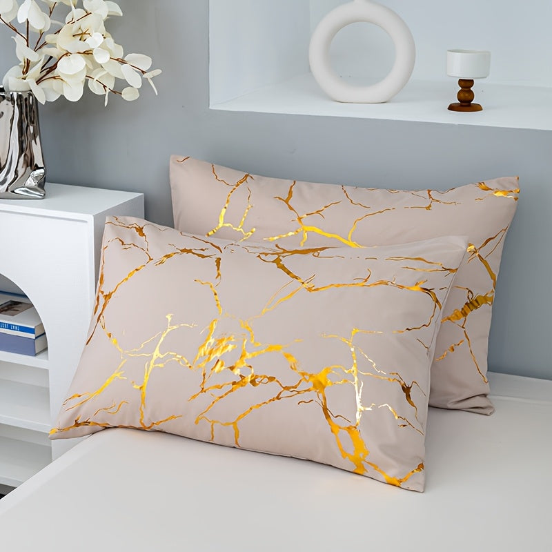 LuxeGleam – Elegant Golden Foil Bedding Collection