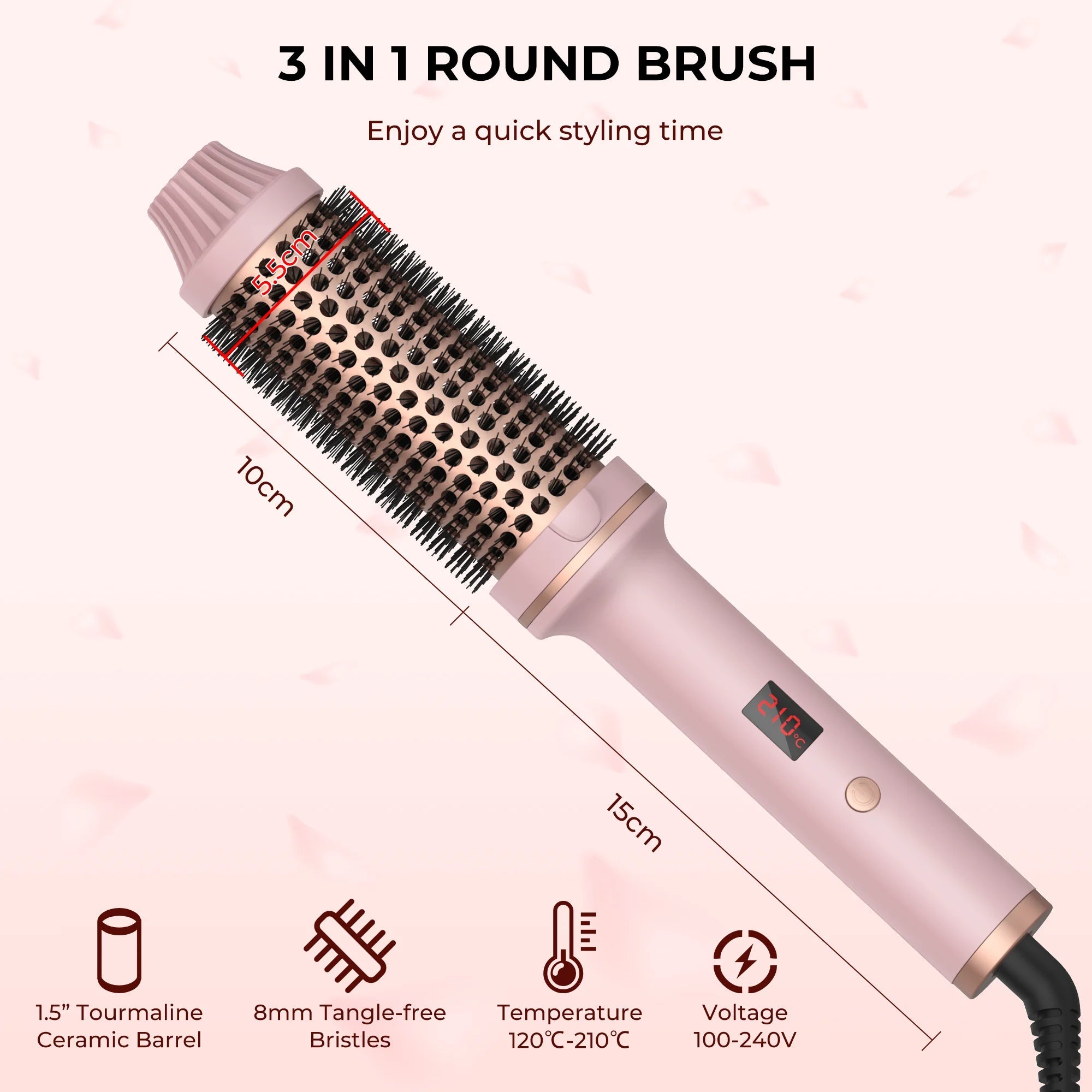 VelvetWave™ Curling Brush — Effortless Glamorous Curls That Last All Day