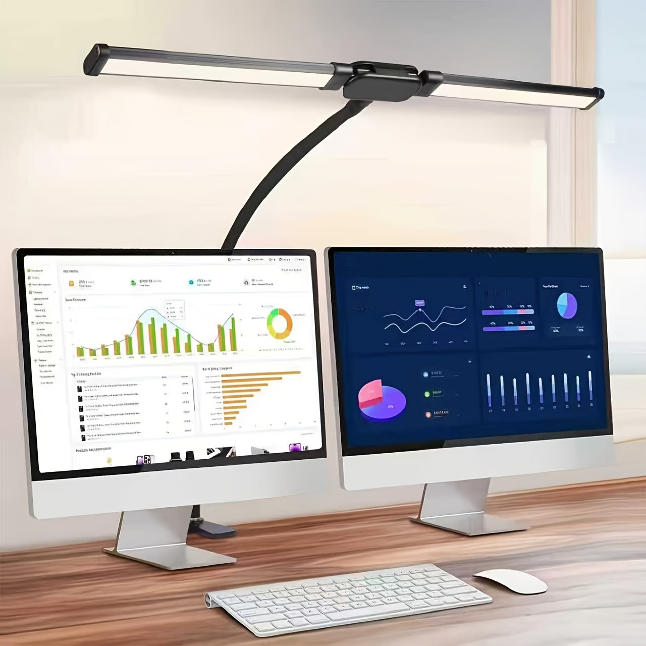 LUXLITE - Versatile USB Dual-Head LED Desk Lamp with Adjustable Neck